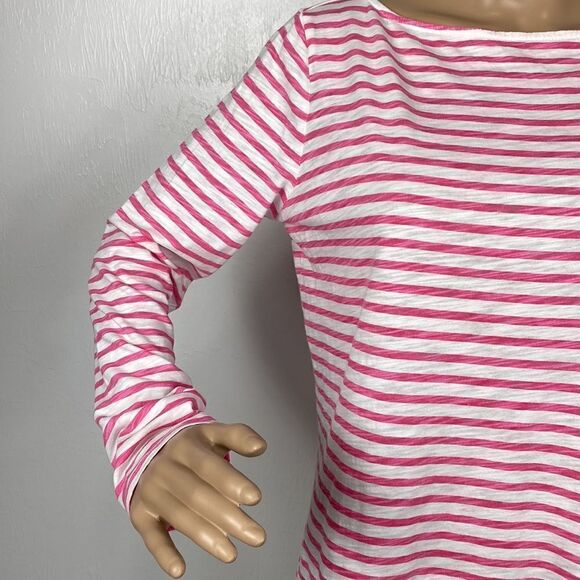 Joe Fresh White And Pink Stripes Cotton Long Sleeve Shirt Size L - Picture 2 of 8